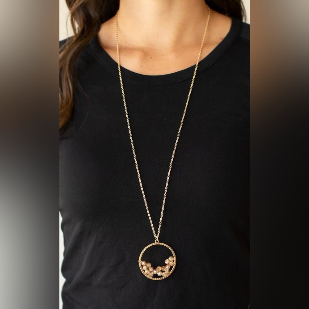 Paparazzi Gold Circle Pendant Necklace
